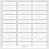 Moderne, schlichte Adresse für Hochzeitsgäste Aufkleber (Blatt)