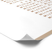 Moderne, schlichte Beige Einfache Hochzeit 18 Tisc Poster (Ecke)