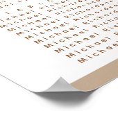 Moderne, schlichte Beige Einfache Hochzeit 18 Tisc Poster (Ecke)