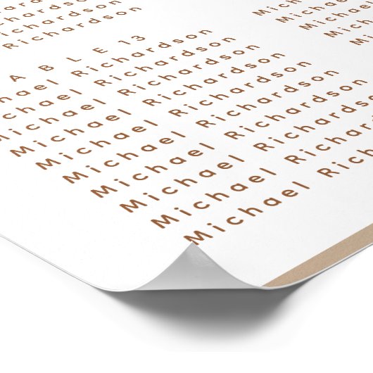 Moderne, schlichte Beige Einfache Hochzeit mit 16  Poster (Ecke)