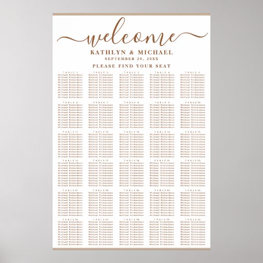 Moderne, schlichte Beige, einfache Hochzeit mit 30 Poster (Vorne)