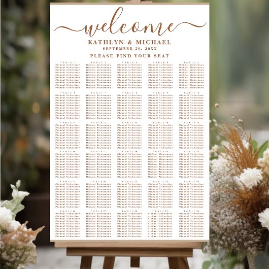 Moderne, schlichte Beige, einfache Hochzeit mit 30 Poster