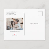 Moderne, schlichte beige Initialen, Fotos Save the Ankündigungspostkarte (Rückseite)