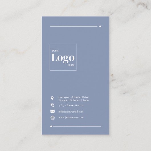 Moderne Schlichte Berufliche, blaue Mental Health Visitenkarte (Rückseite)