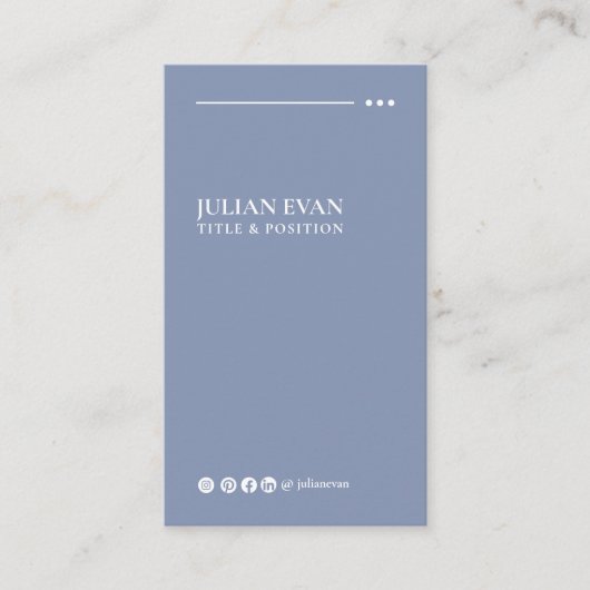 Moderne Schlichte Berufliche, blaue Mental Health Visitenkarte (Vorderseite)