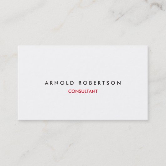 Moderne Schlichte Berufliche Visitenkarte (Vorderseite)