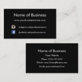 Moderne Schlichte Black Social Media-Websites Visitenkarte (Vorne/Hinten)