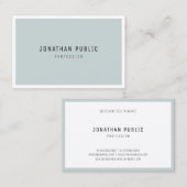 Moderne, schlichte, blaugrüne Minimalistische Vorl Visitenkarte (Vorne/Hinten)