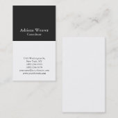 Moderne Schlichte Dunkelgrau-Weiß-Einzigartigkeit Visitenkarte (Vorne/Hinten)