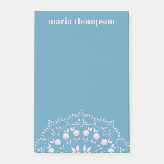 Moderne schlichte, einfache rosa Periwinkle Blau C Post-it Klebezettel (Vorderseite)