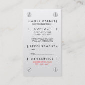 Moderne, schlichte elektrische Steckdose Terminkarte (Rückseite)