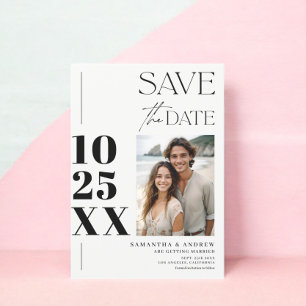 Moderne schlichte, fette Schrift Schwarz-weiße Hoc Save The Date