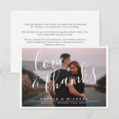 Moderne, schlichte Foto-Hochzeit Dankeskarte (Vorne/Hinten)