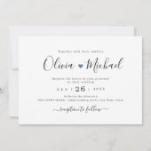 Moderne, schlichte Foto-Hochzeit Einladung (Rückseite)