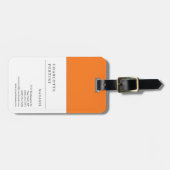 Moderne, schlichte, gelbgelbe Orangenfarbe Minimal Gepäckanhänger (Vorderseite horizontal)