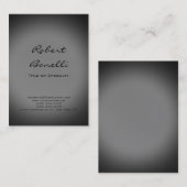 Moderne Schlichte Graukalligraphie-Visitenkarte Visitenkarte (Vorne/Hinten)