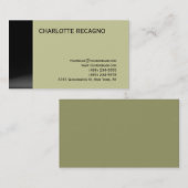 Moderne, schlichte Gray Beige Minimal Business Car Visitenkarte (Vorne/Hinten)