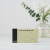 Moderne, schlichte Gray Beige Minimal Business Car Visitenkarte (Stehend Vorderseite)