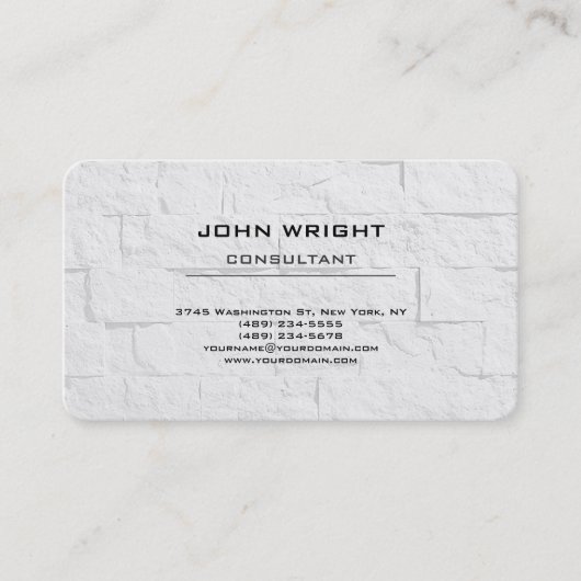 Moderne Schlichte Gray Wall Attraktiv stilvoll Visitenkarte (Vorderseite)