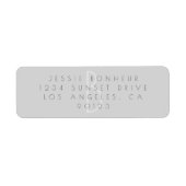 Moderne, schlichte, hellgraue Rücksendeadresse (Vorne)