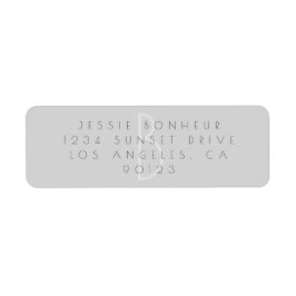 Moderne, schlichte, hellgraue Rücksendeadresse
