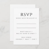 Moderne, schlichte Hochzeit in Schwarz-Weiß RSVP Karte (Vorne/Hinten)