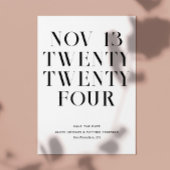 Moderne, schlichte Hochzeit in Schwarz-Weiß Save The Date