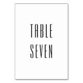 Moderne, schlichte Hochzeit in Schwarz-Weiß Tischnummer (Rückseite)