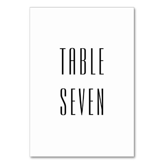 Moderne, schlichte Hochzeit in Schwarz-Weiß Tischnummer (Rückseite)