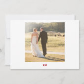 Moderne, schlichte Hochzeit mit 2 Fotos Dankeskarte (Rückseite)