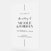 Moderne, schlichte Hochzeit Willkommen Mattiert Acrylschild (Winkel)