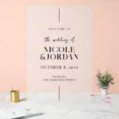 Moderne, schlichte Hochzeit Willkommen Mattiert Acrylschild (Hochzeit)