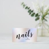 Moderne, schlichte holografische Shimmer-Nägel Visitenkarte (Stehend Vorderseite)