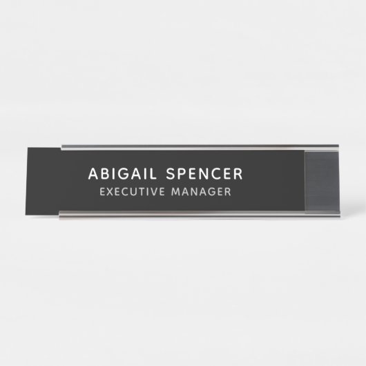 Moderne Schlichte Klasse Beruflich Schreibtischnamensplakette (Vorderseite )