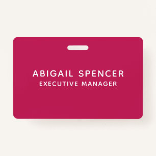 Moderne Schlichte klassische Berufliche Rose Rot Ausweis