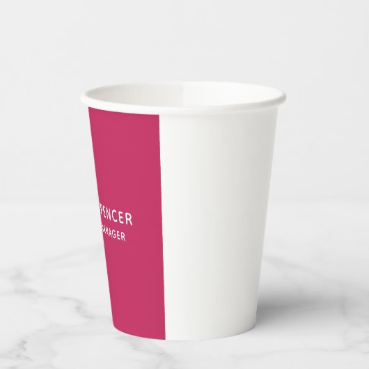 Moderne Schlichte klassische Berufliche Rose Rot Pappbecher (Links)