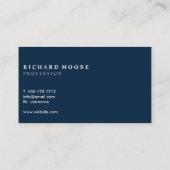 moderne schlichte Marineblau Visitenkarte (Rückseite)