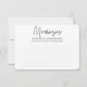 Moderne schlichte Minimal-Erinnerungen Gedächtnisa RSVP Karte (Rückseite)