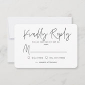 Moderne schlichte Minimal-Erinnerungen Gedenkantwo RSVP Karte (Vorderseite)