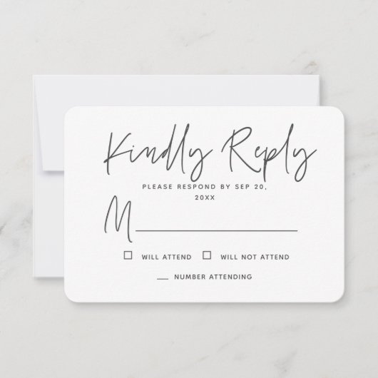 Moderne schlichte Minimal-Erinnerungen Gedenkantwo RSVP Karte (Vorderseite)