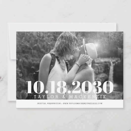 Moderne Schlichte Minimale Hochzeit Save The Date (Vorderseite)