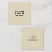 Moderne Schlichte Minimalistische Beruflich Beige Quadratische Visitenkarte (Vorne/Hinten)