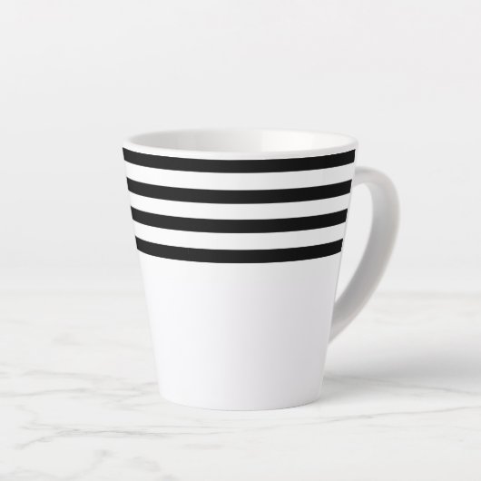 Moderne schlichte, minimalistische schwarzweiße St Milchtasse (Rechte Ecke)