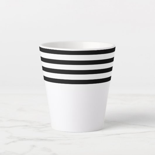 Moderne schlichte, minimalistische schwarzweiße St Milchtasse (Vorderseite)