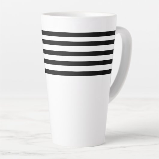 Moderne schlichte, minimalistische schwarzweiße St Milchtasse (Rechte Ecke)