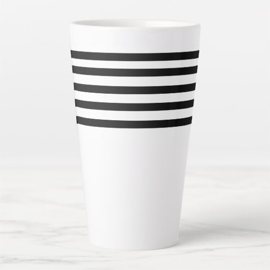 Moderne schlichte, minimalistische schwarzweiße St Milchtasse (Vorderseite)
