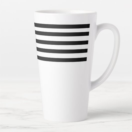 Moderne schlichte, minimalistische schwarzweiße St Milchtasse (Rechts)