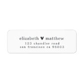 Moderne schlichte Minimaltherzie Rücksendeadresse (Vorne)