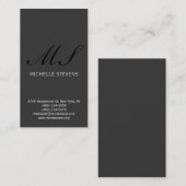 Moderne, Schlichte Monogramm-Visitenkarte Visitenkarte (Vorne/Hinten)