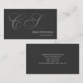 Moderne, Schlichte Monogramm-Visitenkarte Visitenkarte (Vorne/Hinten)